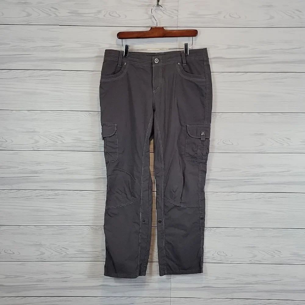 Kuhl Splash Roll-Up Pants Gray Cargo Hiking Womens Size 14S